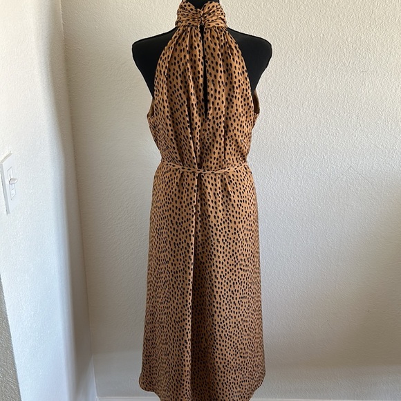 Banana Republic High Neck Brown and Black Polka Dot Dress Size Medium - Picture 8 of 12